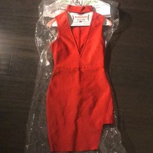 Missguided red bandage dress